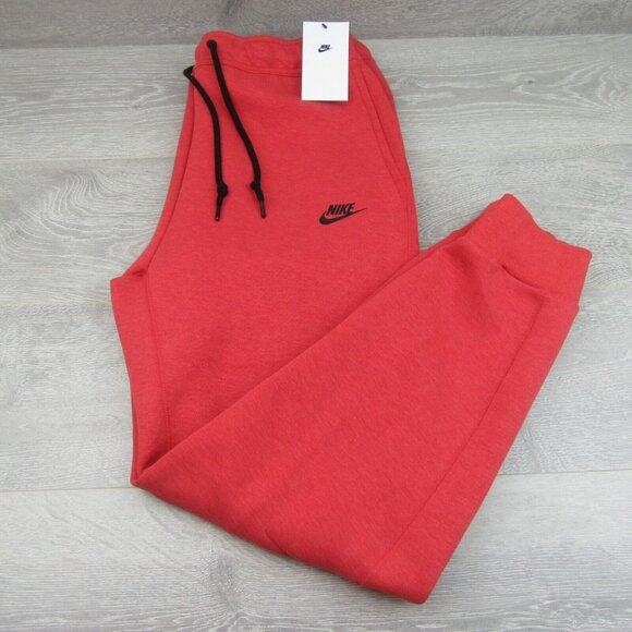 Nike Sportswear Tech Fleece Jogger Pants Mens Size Large Red NEW - Picture 2 of 14